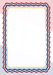 Frame and border of ribbon with Netherlands flag, template elements for your certificate and diploma. Vector