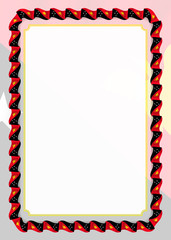 Fototapeta premium Frame and border of ribbon with Papua New Guinea flag, template elements for your certificate and diploma. Vector