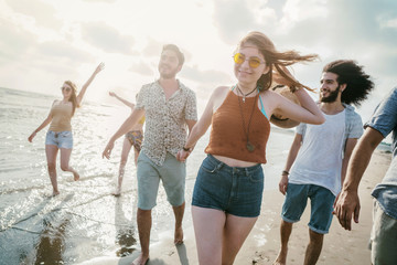 Beach summer holiday sea people concept