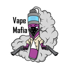 Vape mafia illustration. Vaping juice for vape.