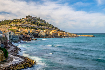 Marseille coastline by the Mediterranean sea, France