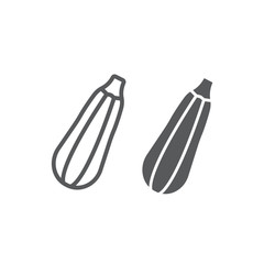 Zucchini line and glyph icon, vegetable and vegetable marrow, vegetarian sign, vector graphics, a linear pattern on a white background, eps 10.