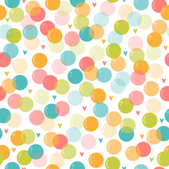 Cute seamless pattern with soap bubbles for kids. Background for children party. Birthday card