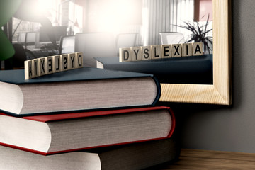dyslexia concept medical background - obrazy, fototapety, plakaty