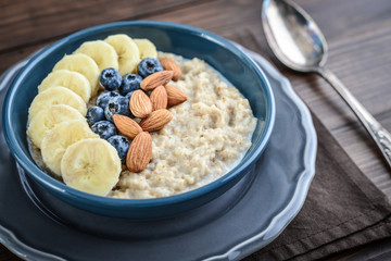 Bowl of oatmeal porridge