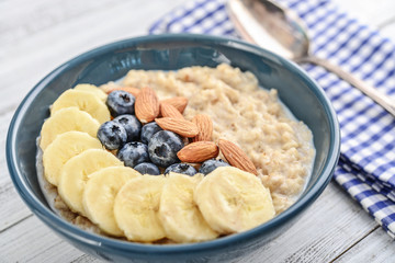 Bowl of oatmeal porridge