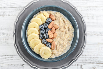 Bowl of oatmeal porridge