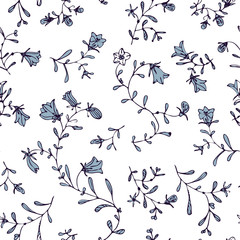 Simple pastel color floral pattern vector seamless