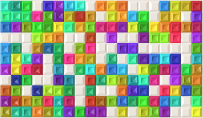 Abstract fun colorful 3d squares background kids school