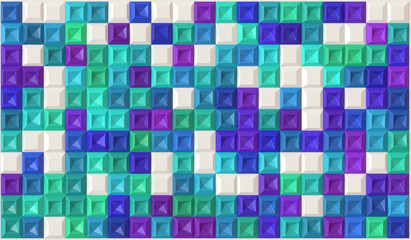 Abstract colorful 3d squares background purple blue white