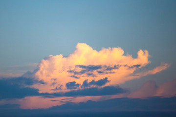 golden clouds in the evening sky