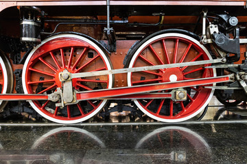 Fototapeta na wymiar Old steam locomotive, fragment
