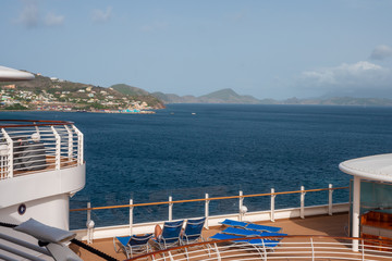 Cruise Ship Overlooking Ocean in Basseterre, St. Kitts