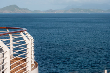 Cruise Ship Balcony Overlooking Ocean in Basseterre, St. Kitts