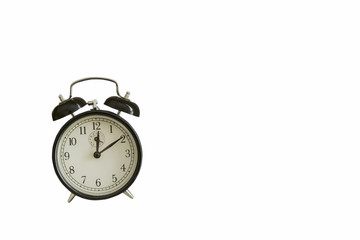 old fashioned alarm clock isolated on white background