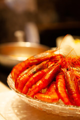Carabineros Shrimp or Scarlet Shrimp or Cardinal Prawn is one of the most delicious shrimp in the world. This bright red shrimp boast a natural Lobster-Like Sweetness and a very Robust ocean Flavor.