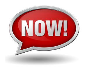 now badge concept  3d illustration