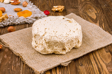 halva on wooden background