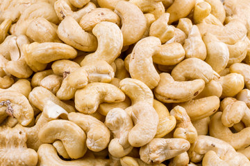 cashew nuts on wooden background
