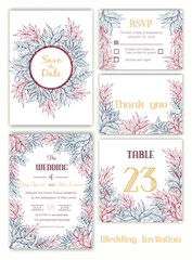 Wedding invitation , Save the date, RSVP card, Thank you card, Table number, Gift tags, Place cards, Respond card.