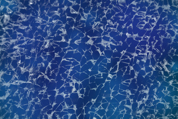 Blue Shattered glass abstract surface pattern