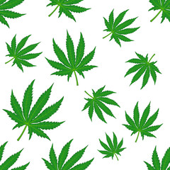 Marijuana seamless pattern. Vector.