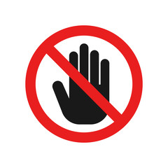 Dont touch sign. Vector. - obrazy, fototapety, plakaty