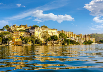 Udaipur City Palace. Pichola lake. India.