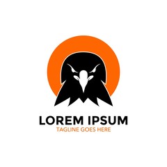 Unique eagle logo template. vector. editable. simple shape. minimalist color. memorable