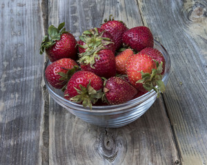 glass bowl with strawberries