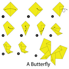 step by step instructions how to make origami A Butterfly