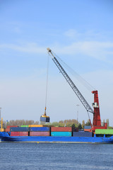 Fototapeta premium Intermodal containers at a terminal