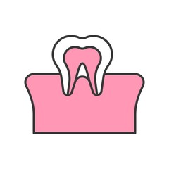tooth and gum, dental related filled outline icon