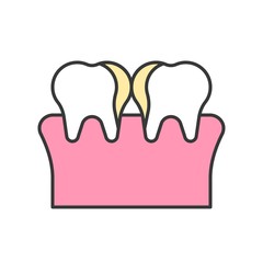 Plaque on Teeth, Cavity, tooth decay, dental related icon, filled outline