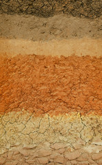 cutting surface of land,soil level in agricultur field thailand