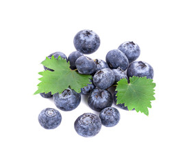 fresh blueberries isolated on white