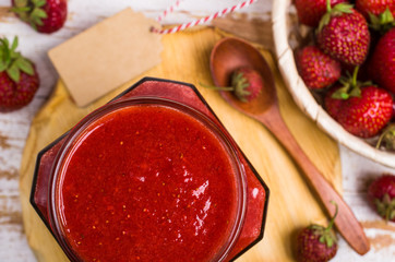 Red strawberry jam