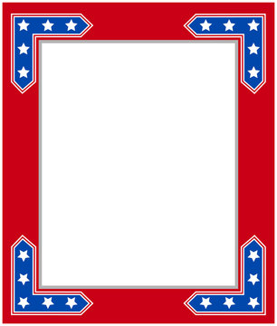 USA flag  symbols border with empty space for your text and images.