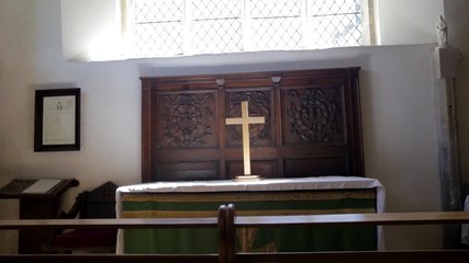 Ancient church altar DOLLY ZOOM OUT - Powered by Adobe