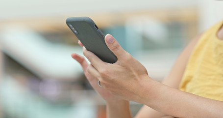 Close up of woman use of mobile phone