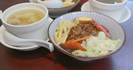 Minced pork rice in Taiwanese restaurant