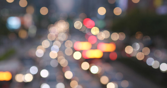Blur view of traffic in the city