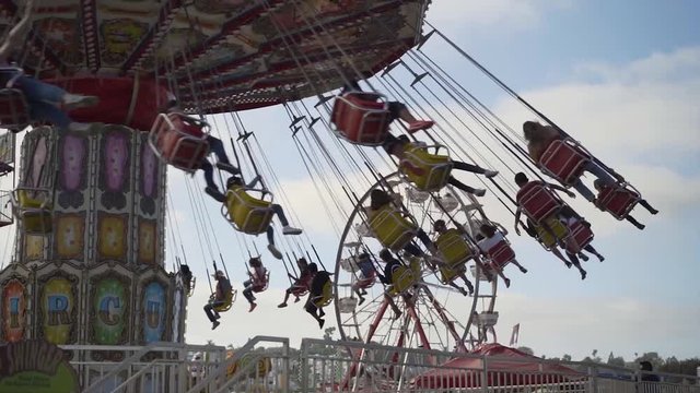 Swinging on carousel