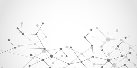 Abstract connecting dots and lines. Connection science background. Vector illustration
