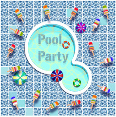 pool party letters illustration