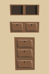 cabinet set vector illustration