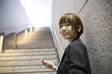 Portrait of a young smiling Japanese woman