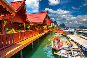 Rocks in Thailand. Boat trip in Thailand. The island of Phuket. Islands.