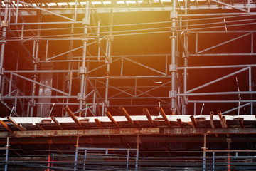 Scaffolding used in building structures.