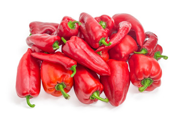 Pile of the red bell peppers and chili